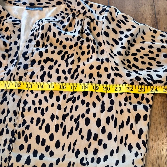 Vince Camuto Plus Size Animal Print Long Sleeve Split Neck Baby Doll Dress, 1X - Picture 6 of 14